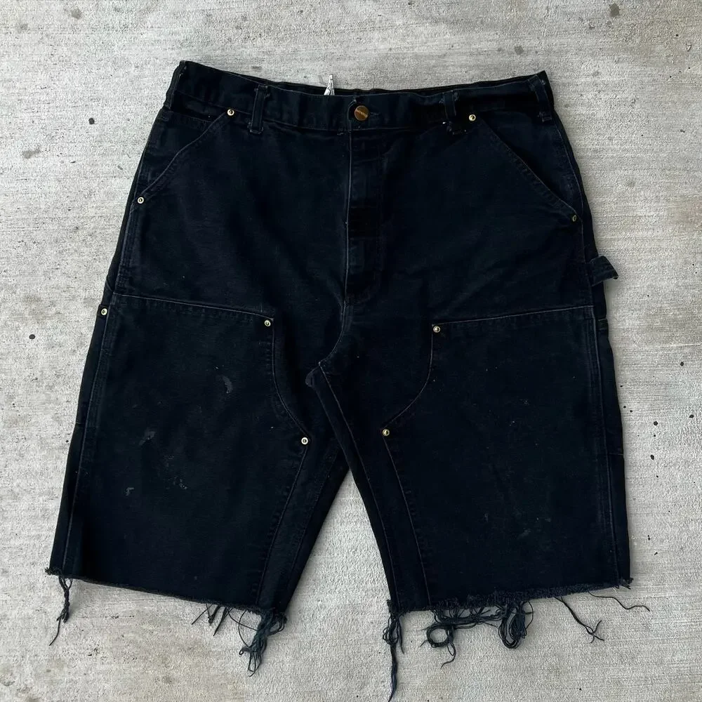 Carhartt black double knee work wear carpenter shorts